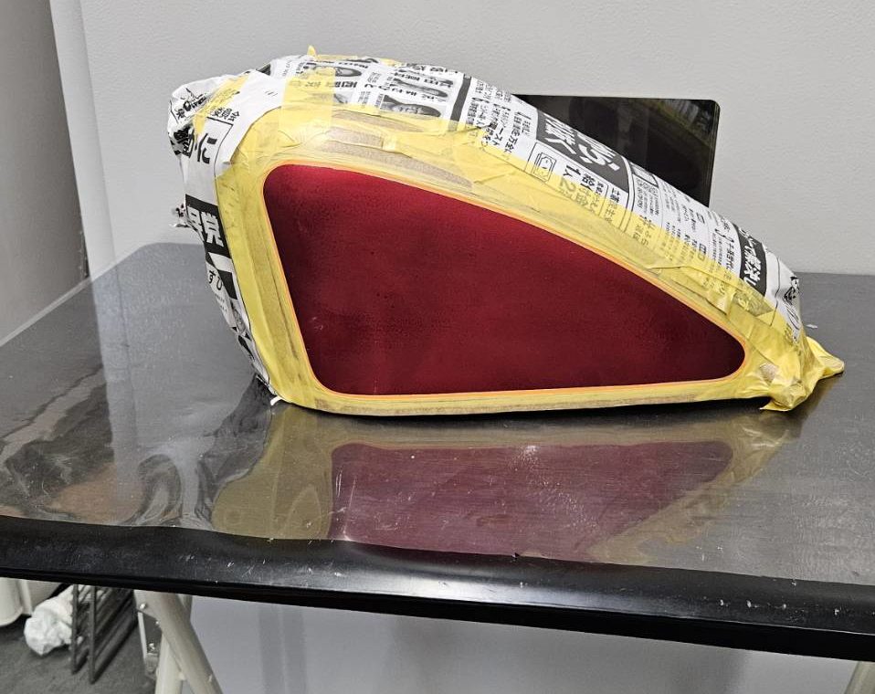 SR400 チョッパースタイル外装 塗装工程