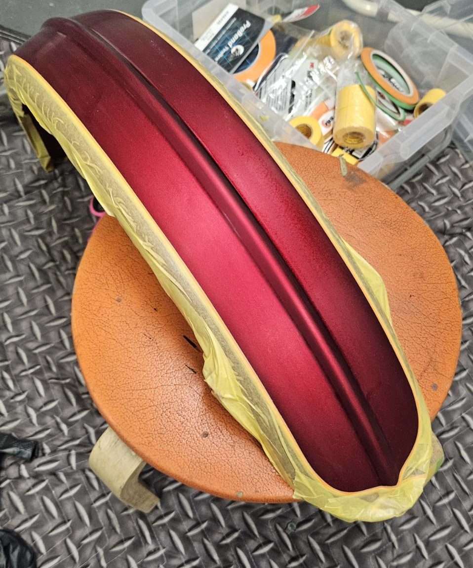 SR400 チョッパースタイル外装 塗装工程