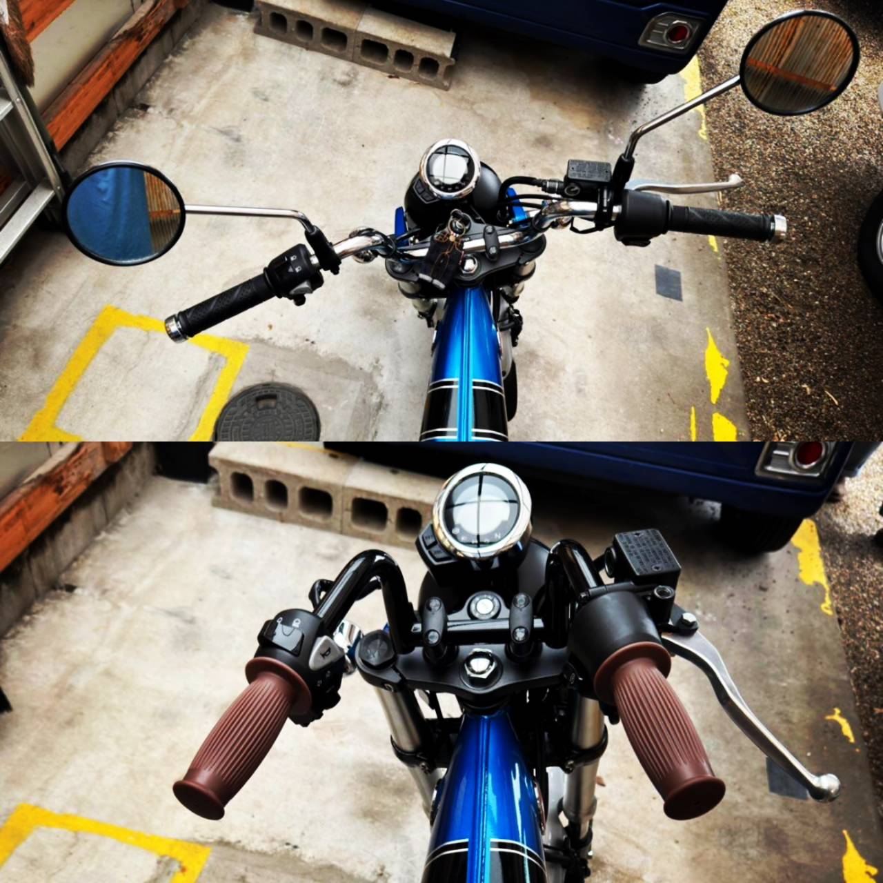 DAX125 手綱ハン装着 フロントビュー